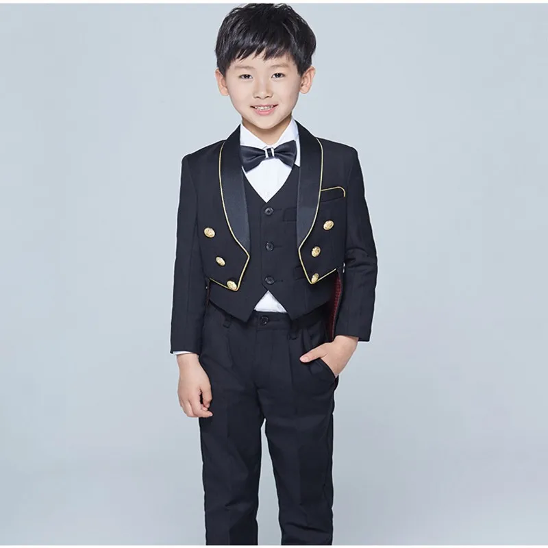 New Tailcoat Style Children's suit Tuxedos Shawl Lapel Boy's Suit Black/White Kid Wedding Prom Suits (Jacket+Vest+Pants+Tie ), Custom made 
New Tailcoat Style Children's suit Tuxedos Shawl Lapel Boy's Suit Black/White Kid Wedding Prom Suits (Jacket+Vest+Pants+Tie ), Custom made