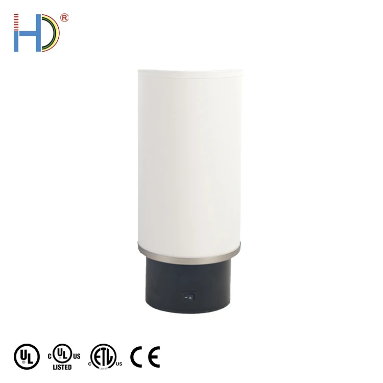 Zhongshan Modern White Shade Wood Tones Finish Bed Side Wood Table Lamp