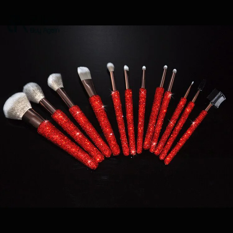 wholesale 12 pcs sparkling custom luxury red pink rhinestone holographic glitter crystal diamond rose bling makeup brushes
wholesale 12 pcs sparkling custom luxury red pink rhinestone holographic glitter crystal diamond rose bling makeup brushes