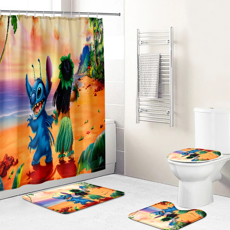 Waterproof 3D Printing American Style Stich Shower Curtains Set with Hooks and Rugs for Bathroom mats, Custom colors
Waterproof 3D Printing American Style Stich Shower Curtains Set with Hooks and Rugs for Bathroom mats, Custom colors