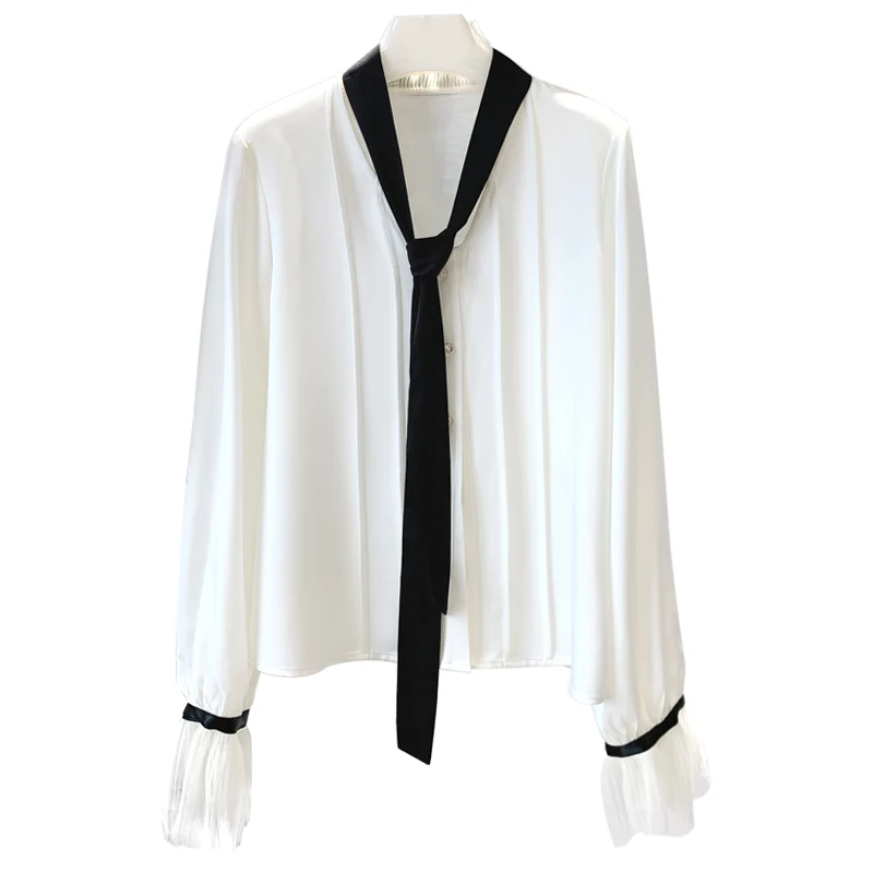 Summer Women White Simple Long-Sleeved Comfortable And Beautiful Shirt Wear Tie Elegant Blouses
Summer Women White Simple Long-Sleeved Comfortable And Beautiful Shirt Wear Tie Elegant Blouses