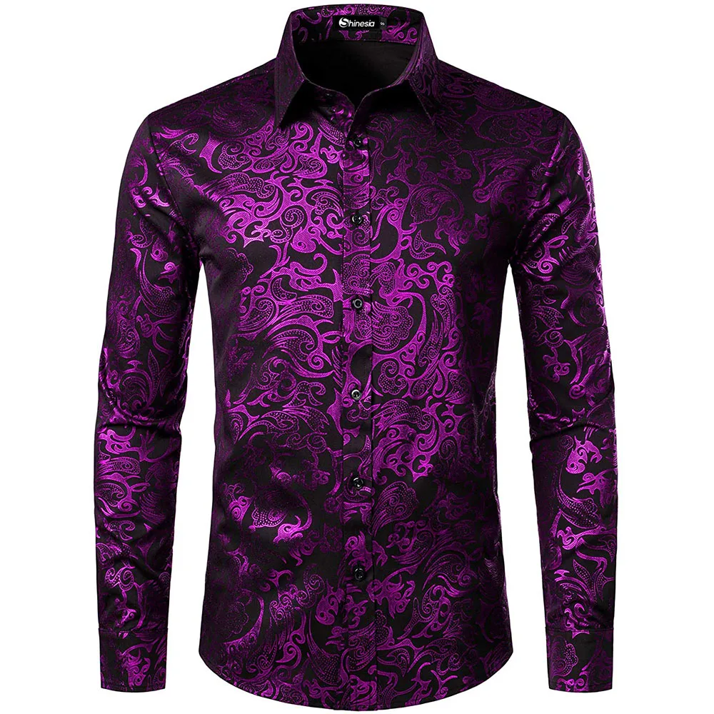 Shinesia men's floral shirts plus size long sleeve retro print bronzing luxury comfy fashion party festival stage custom shirts, Custom color
Shinesia men's floral shirts plus size long sleeve retro print bronzing luxury comfy fashion party festival stage custom shirts, Custom color