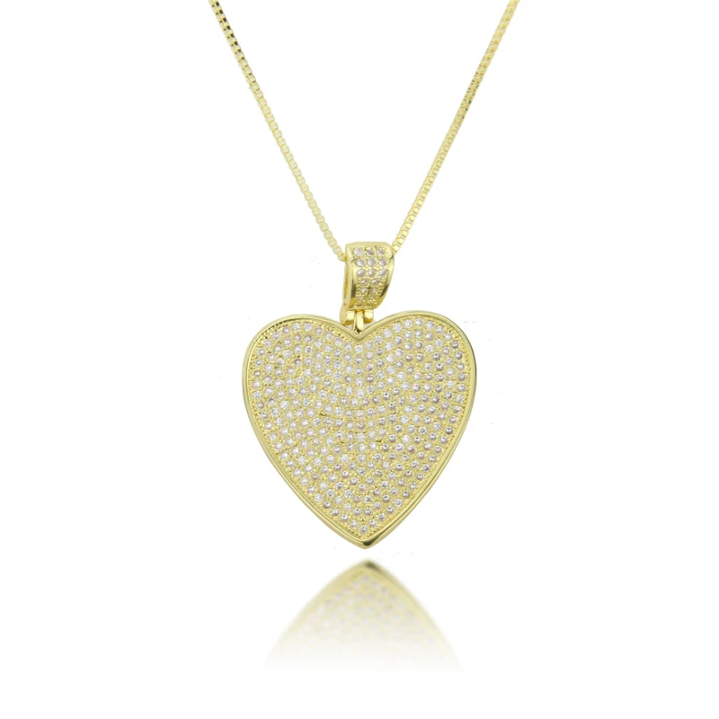 Romantic Jewelry Pave Cubic Zirconia Love Pendant Necklace Brass Gold Plated Fashion Necklace Gift For Women, Gold color
Romantic Jewelry Pave Cubic Zirconia Love Pendant Necklace Brass Gold Plated Fashion Necklace Gift For Women, Gold color