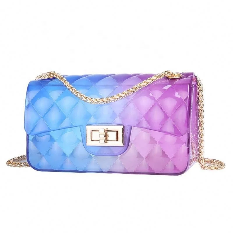 Wholesale Women Clear PVC Transparent Gradient Jelly Tote Bag Handbag for Party Gifts 
Wholesale Women Clear PVC Transparent Gradient Jelly Tote Bag Handbag for Party Gifts