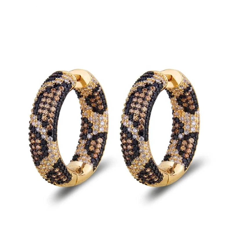 Statement gemstone earrings with multicoloured zirconia leopard hoop earrings, As picture
Statement gemstone earrings with multicoloured zirconia leopard hoop earrings, As picture