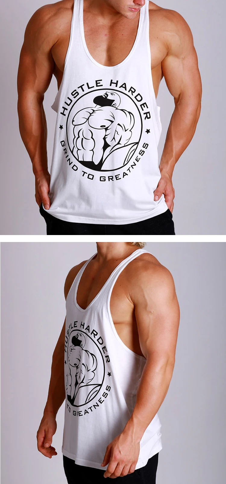 Bodybuilding Racerback Y Back Muscle Stringer Vest Tops Oversized