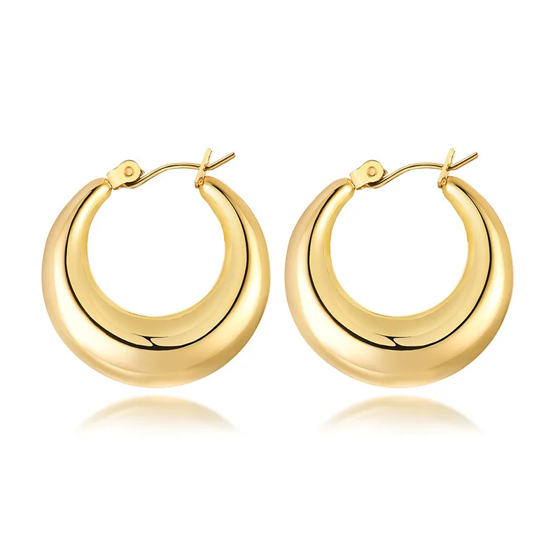 Women French Elegant IP Gold Vacuum Stainless Steel Huggie Hoop Earrings Short Chunky Hollow Crescent Moon Hoop Earrings
Women French Elegant IP Gold Vacuum Stainless Steel Huggie Hoop Earrings Short Chunky Hollow Crescent Moon Hoop Earrings