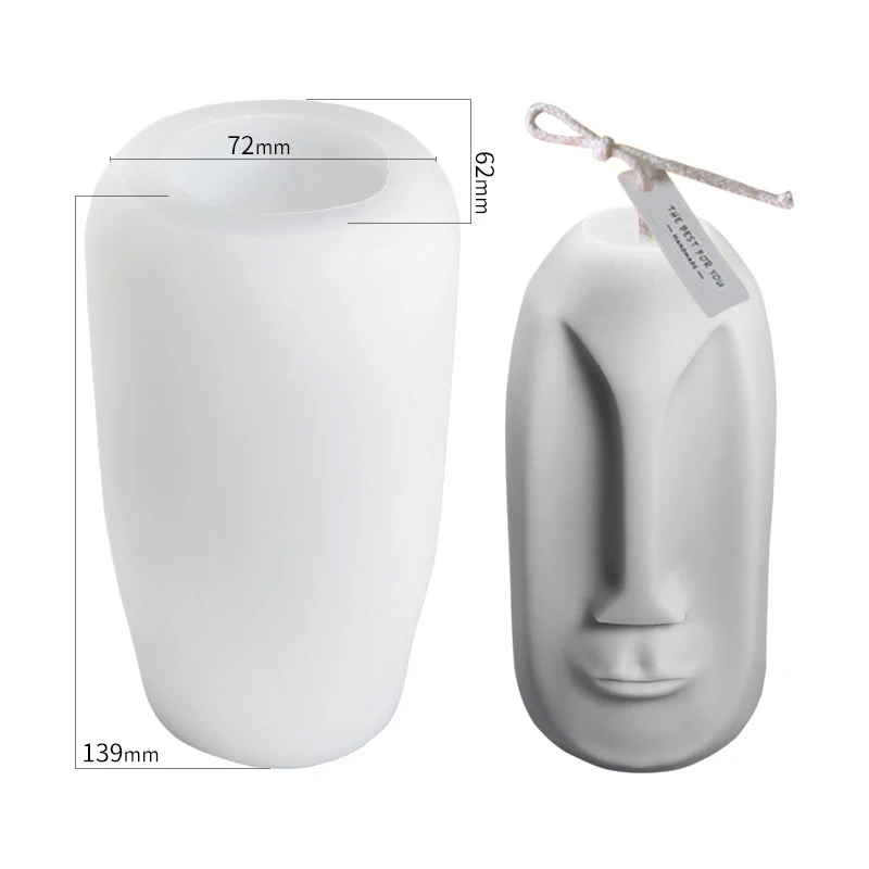 Candle moulds holder silicone mold body face candle molds silicone for candle making, White
Candle moulds holder silicone mold body face candle molds silicone for candle making, White
