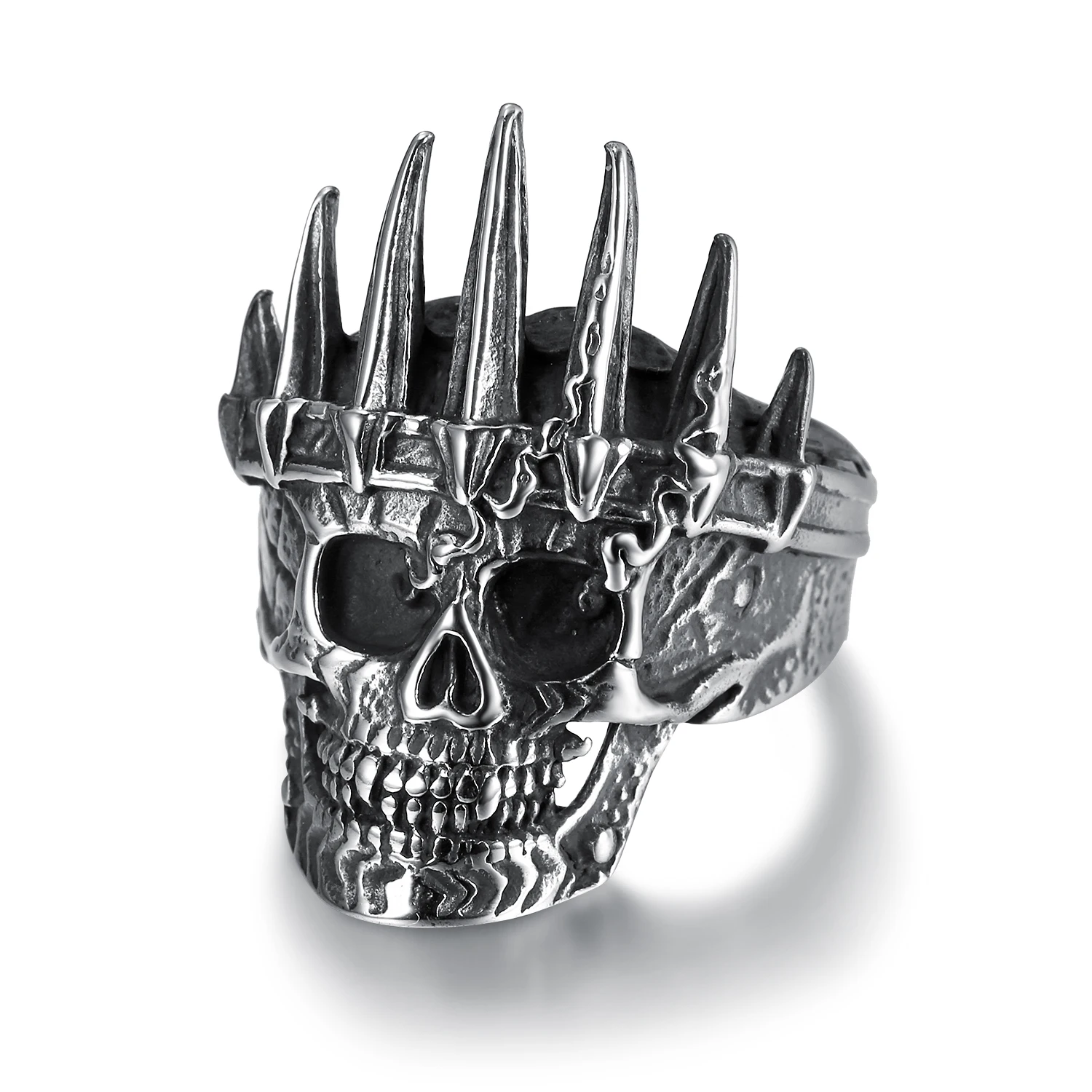 Custom Design Vintage Biker Jewelry Stainless Steel Skull Crown Ring Men Luxury Rings, Anti silver
Custom Design Vintage Biker Jewelry Stainless Steel Skull Crown Ring Men Luxury Rings, Anti silver