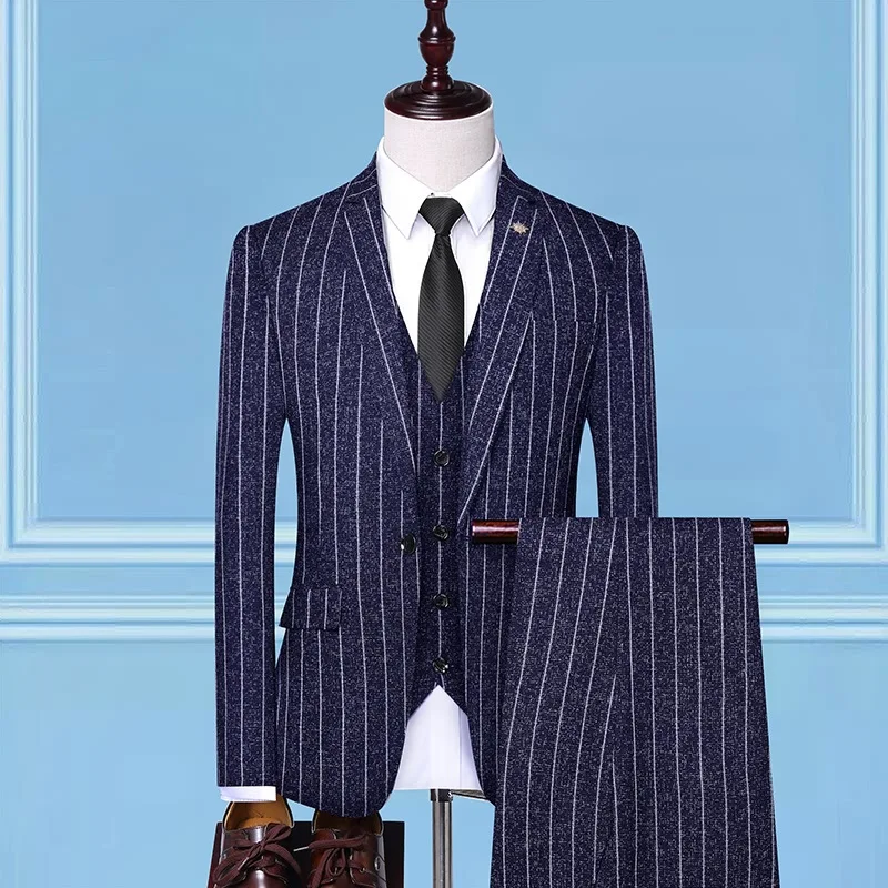 Groomsmen Groom Tuxedos Stripe Men Suits Wedding Best Man Blazer Jacket Pants Vest 2020, As pic
Groomsmen Groom Tuxedos Stripe Men Suits Wedding Best Man Blazer Jacket Pants Vest 2020, As pic