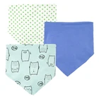 Factory direct sale high quality 3 pack triangle eco-friendly soft organic cotton bandana baby bibs
