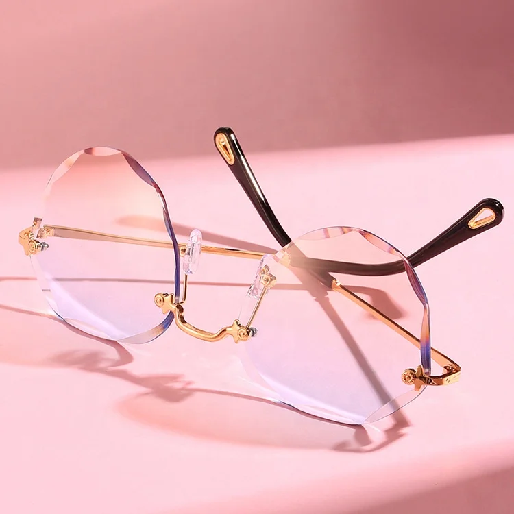 HUAYI 2021 New Tredny Diamond Cut Women Design Metal Rimless Pink Candy Color Lens Sunglasses
HUAYI 2021 New Tredny Diamond Cut Women Design Metal Rimless Pink Candy Color Lens Sunglasses