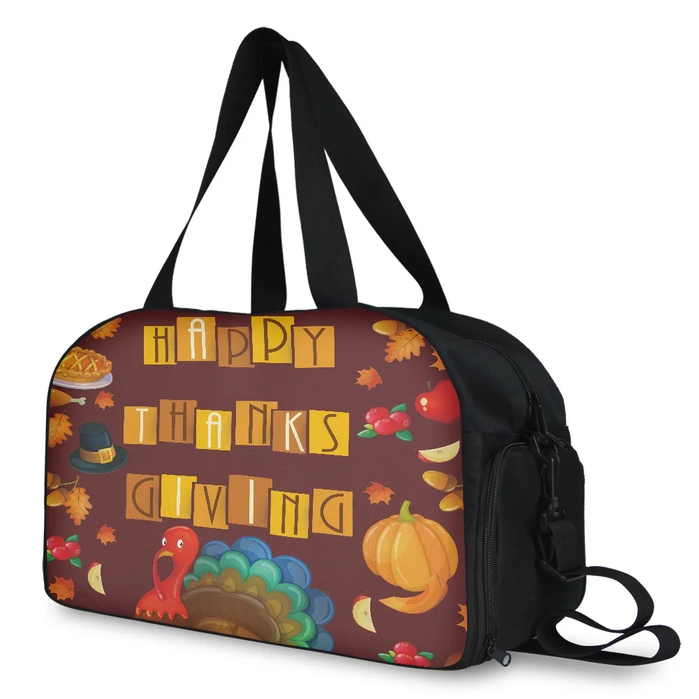 Thanksgiving Day printed cute Turkey travel bag men and women work travel daily necessities satchel bag, Digital printing
Thanksgiving Day printed cute Turkey travel bag men and women work travel daily necessities satchel bag, Digital printing