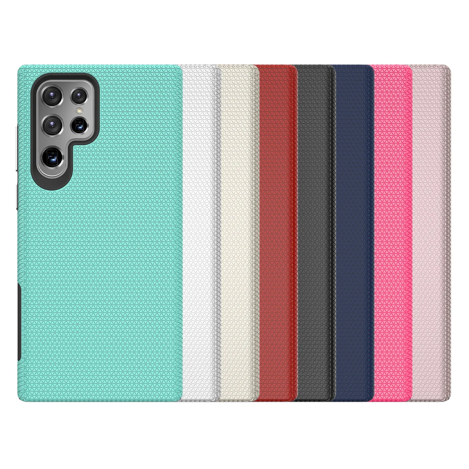 Hybrid Hard PC Soft TPU Triangle Texture Anti-fall Mobile Cover For Galaxy S22 Ultra 5G Split Body Phone Case
Hybrid Hard PC Soft TPU Triangle Texture Anti-fall Mobile Cover For Galaxy S22 Ultra 5G Split Body Phone Case