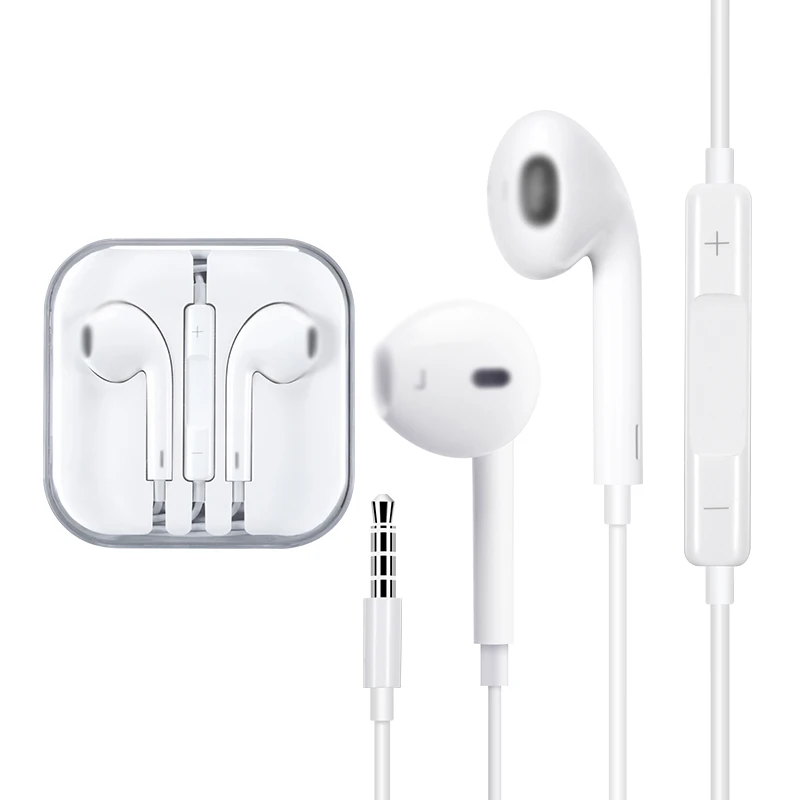 

Best Price Wired 3.5mm with Mic Headphone in-ear Stereo 1.2m For Apple iPhone IOS Android, White