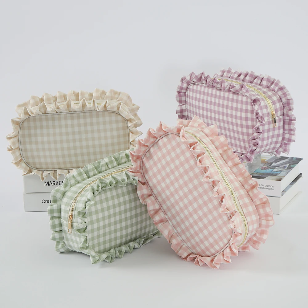 New Gingham Toilet Zipper Glasses Ruffle Hot Sale Other Cosmetic Bag Wholesale Makeup Bags 2022
New Gingham Toilet Zipper Glasses Ruffle Hot Sale Other Cosmetic Bag Wholesale Makeup Bags 2022