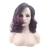 Fantasy Beauty Ombre Purple Bob Cut Short Wavy Synthetic Hair Short Wigs For Women Replacement Wig