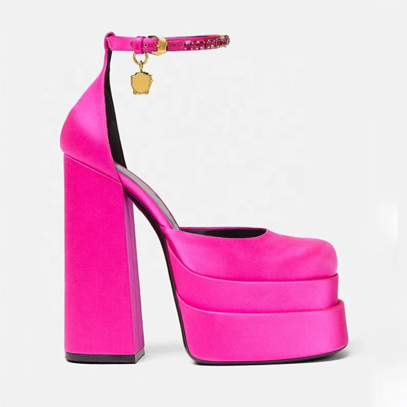 Luxury Brand Satin Pumps Women Bold Block Heel Shoes Fashion Double Platform High Heels
Luxury Brand Satin Pumps Women Bold Block Heel Shoes Fashion Double Platform High Heels