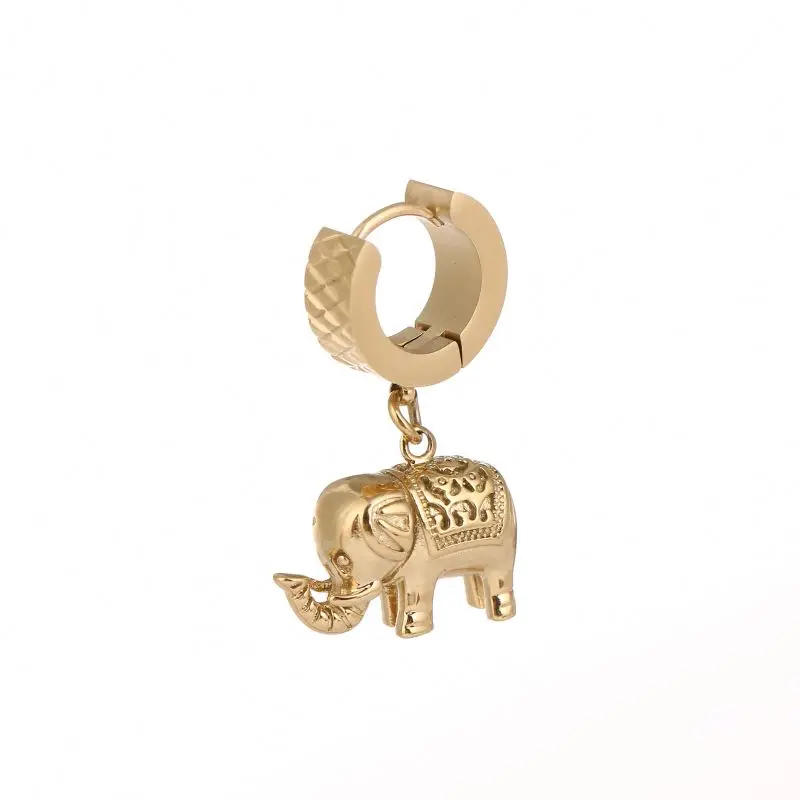 Manufacturer Wholesale Gold Plated Animal Series Elephant Stainless Steel Pendant Earrings
Manufacturer Wholesale Gold Plated Animal Series Elephant Stainless Steel Pendant Earrings
