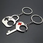Customized Logo Heart Shaped Lock Lover Metal Enamel Bag Car Holder Keychain