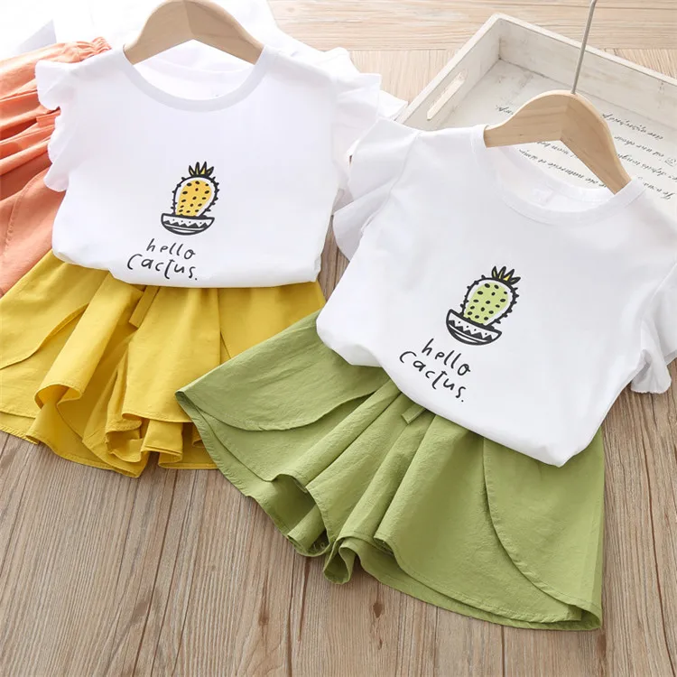 Baby Girl Clothing Sets Flare Sleeve T shirt Top and Shorts Two Piece Outfit Kids Clothes for Summer Casual Wear Children Sets, Yellow, green, orange
Baby Girl Clothing Sets Flare Sleeve T shirt Top and Shorts Two Piece Outfit Kids Clothes for Summer Casual Wear Children Sets, Yellow, green, orange