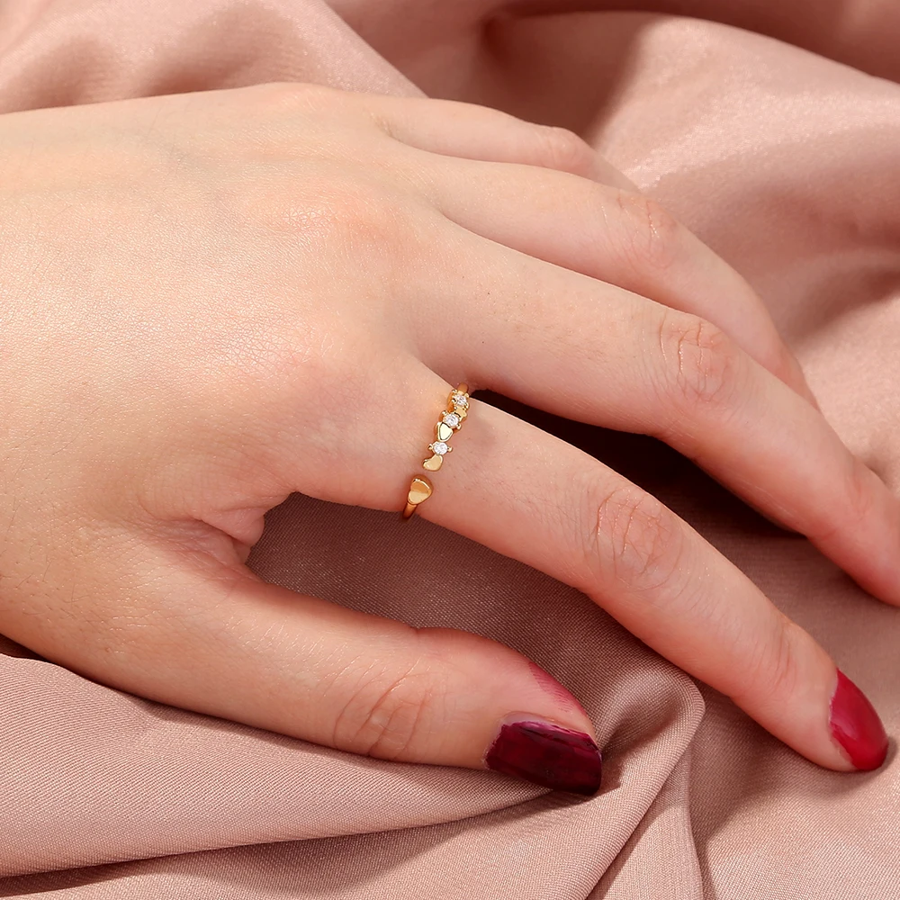 Dainty Design Engagement Finger Ring Diamond Star Heart Iced Out Zircon Adjustable 18K Gold Plated Wedding Rings Jewelry Women
Dainty Design Engagement Finger Ring Diamond Star Heart Iced Out Zircon Adjustable 18K Gold Plated Wedding Rings Jewelry Women