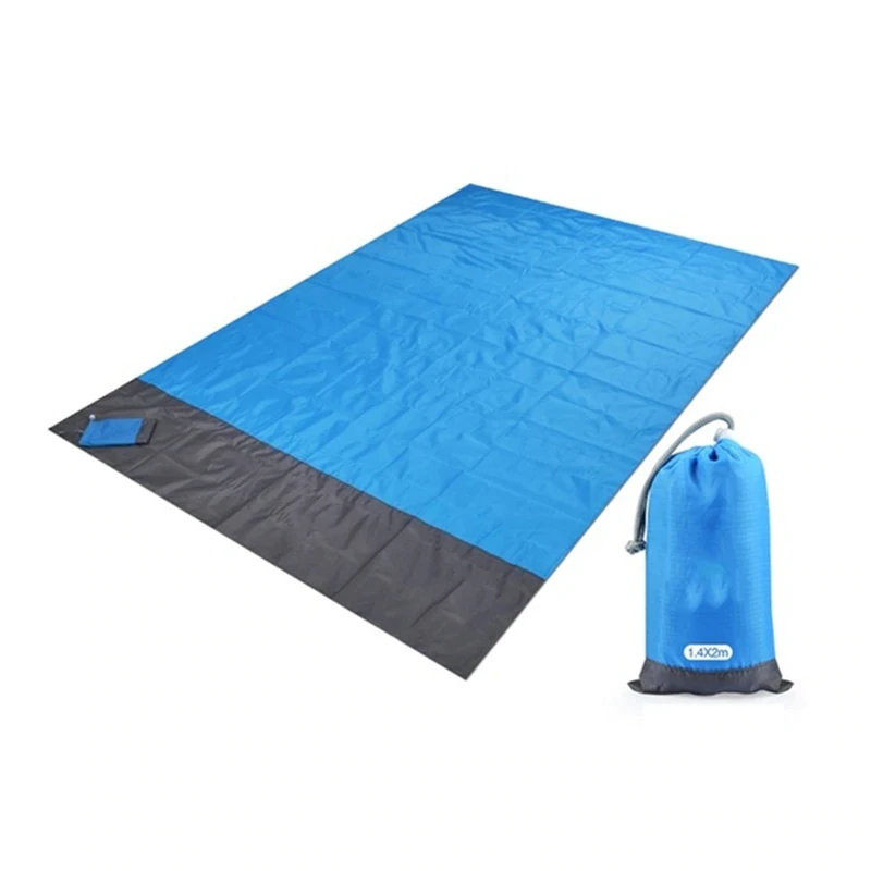 

4 Anchor Sand Proof Anti Sand Mat Compact Portable Pocket Picnic Blanket Beach Mat For Hiking Camping, Customized