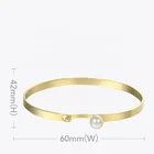 Pearl Bracelet High Quality 18K Gold Plated Stainless Steel Elegant Pearl Ball Cuff Bracelet B192051