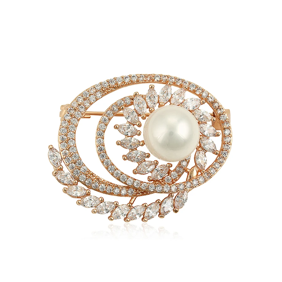 509 Xuping Elegant pearl brooch jewelry round the leaves 
509 Xuping Elegant pearl brooch jewelry round the leaves