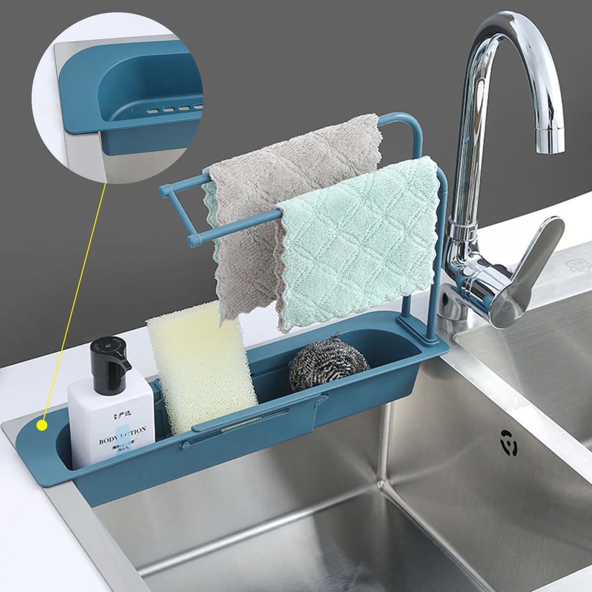 Kitchen Accessories Telescopic Adjustable Shelf Soap Sponge Drain Storage Basket Bathroom Sink Holder, White,pink,blue,gray
Kitchen Accessories Telescopic Adjustable Shelf Soap Sponge Drain Storage Basket Bathroom Sink Holder, White,pink,blue,gray