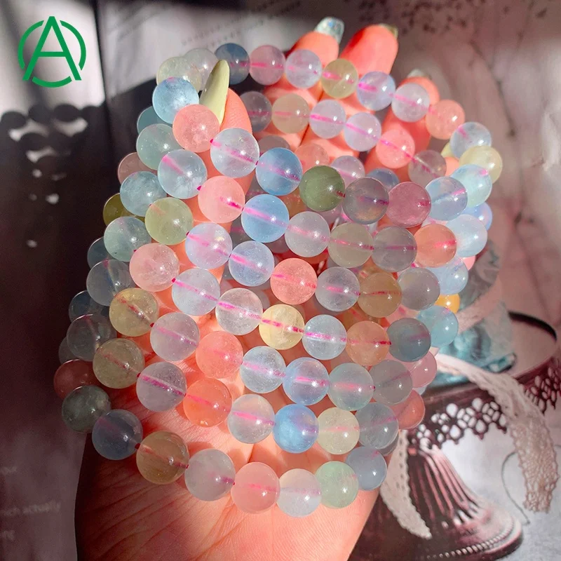 ArthurGem Candy Color Morganite Bracelet Natural Healing Crystal Stone Beads Morganite Beaded Bracelets for Women Men, Natural color
ArthurGem Candy Color Morganite Bracelet Natural Healing Crystal Stone Beads Morganite Beaded Bracelets for Women Men, Natural color