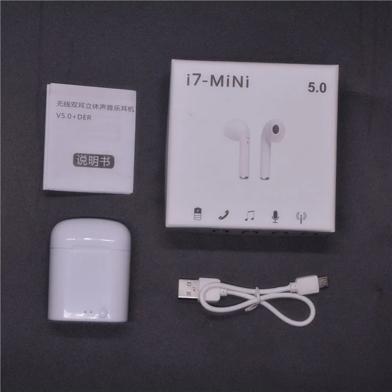 Wireless 5.0 true stereo headset sport bluetooth tws i7 mini earbuds - ANKUX.COM