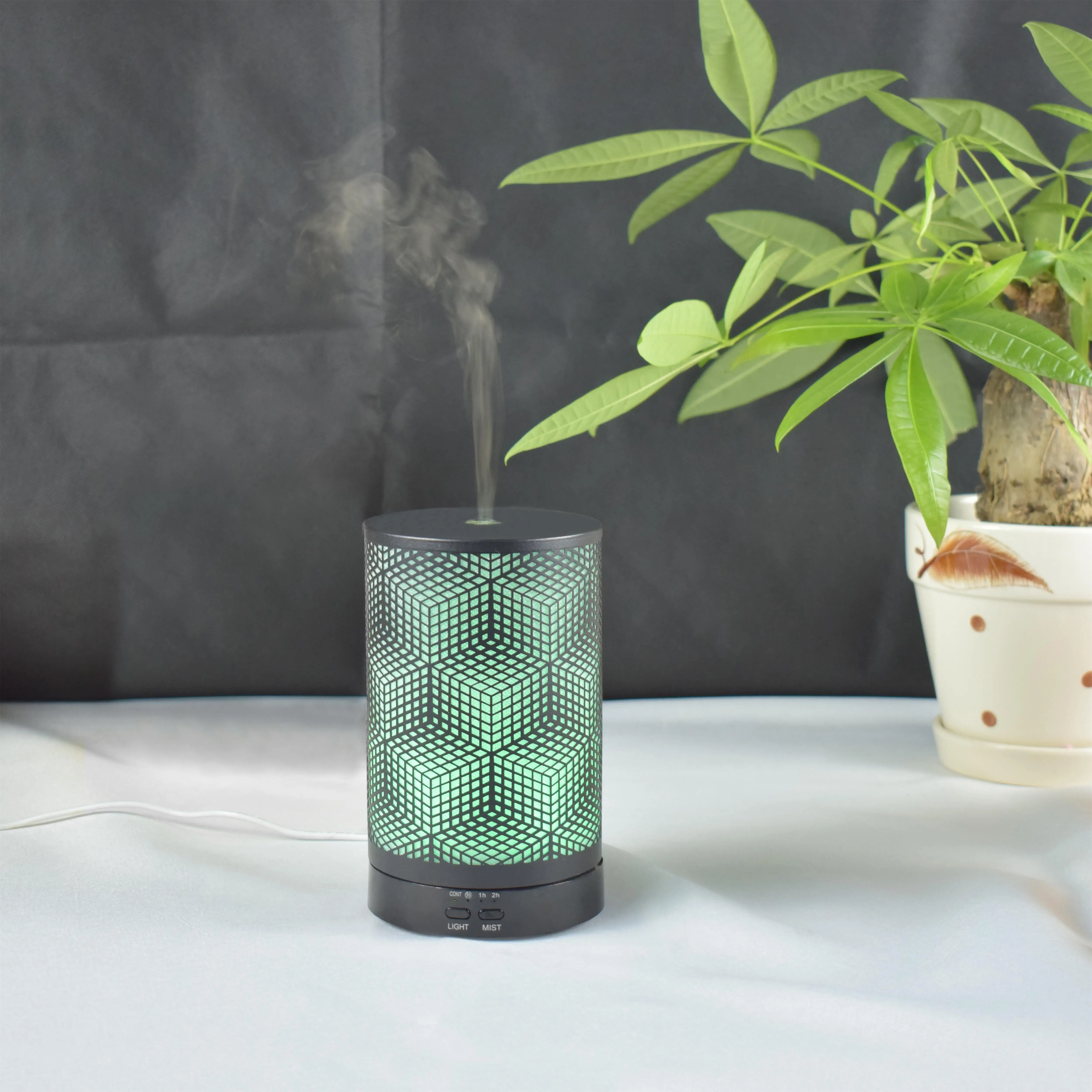 Decorative ultrasonic essential oil diffuser iron metal cool mist himudifier for home