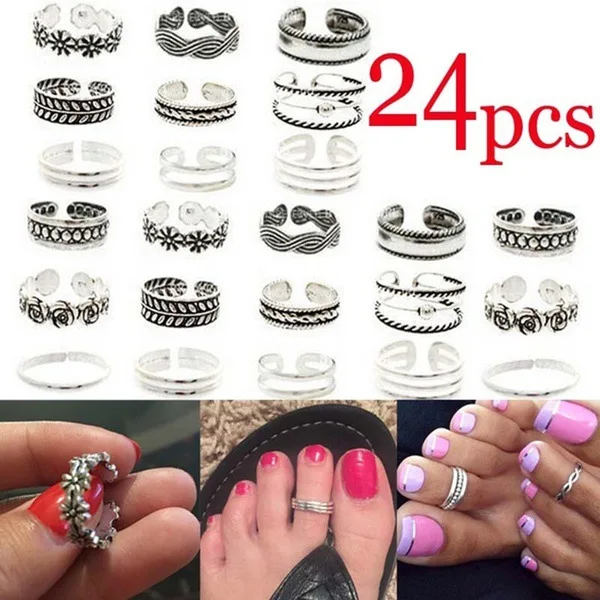 24pcs/set Fashionable Jewelry Geometric Deign Toe Ring China Factory Silver Plated Foot Ring, Customized
24pcs/set Fashionable Jewelry Geometric Deign Toe Ring China Factory Silver Plated Foot Ring, Customized