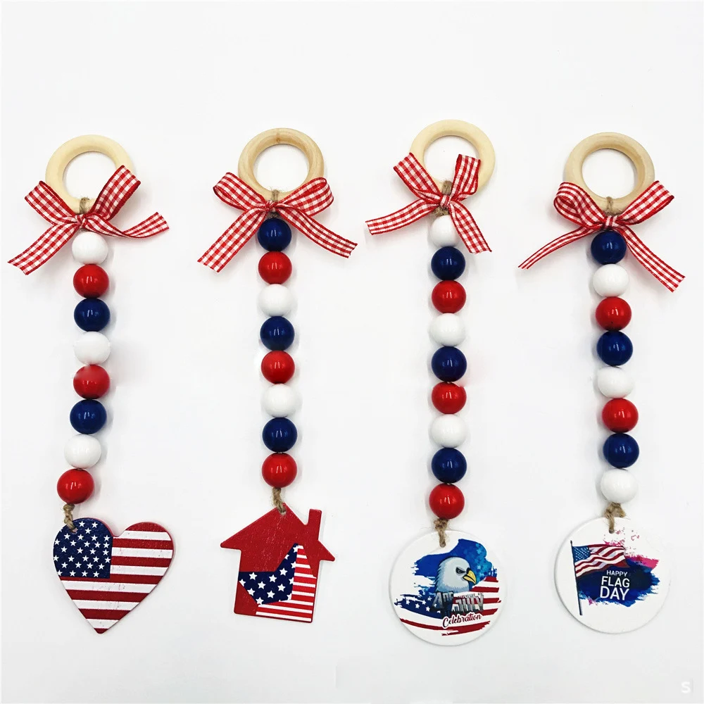 A3427 American Independence Day bead string tassel hanging acrylic bead string DIY wall hanging decoration, Natural wood color
A3427 American Independence Day bead string tassel hanging acrylic bead string DIY wall hanging decoration, Natural wood color