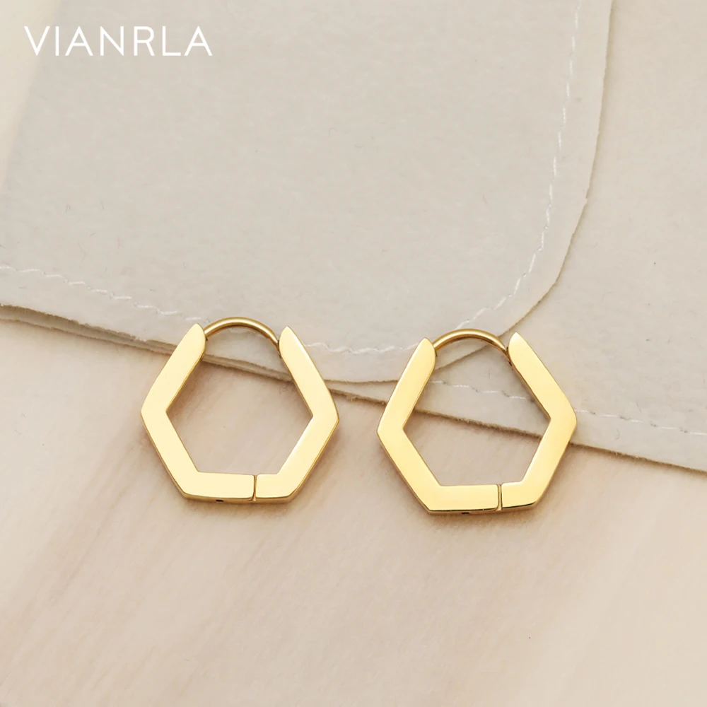VIANRLA Stainless Steel Jewelry Pentagonal Hoop Earrings 18k Gold PVD Plated Nickle Free Waterproof Drop Shipping
VIANRLA Stainless Steel Jewelry Pentagonal Hoop Earrings 18k Gold PVD Plated Nickle Free Waterproof Drop Shipping