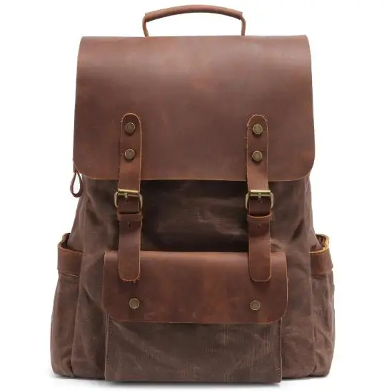 Luxury brown crazy horse mens laptop backpack bags genuine oil waxes canvas leather backpack for male
Luxury brown crazy horse mens laptop backpack bags genuine oil waxes canvas leather backpack for male