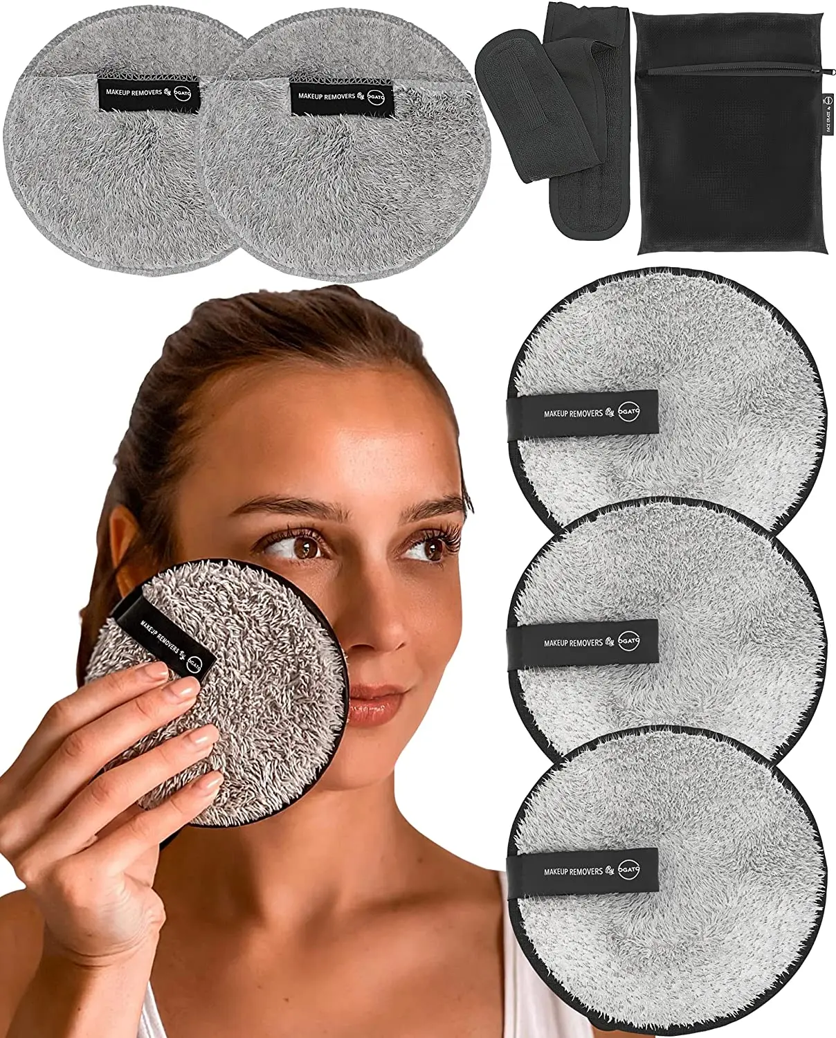 Reusable Makeup Remover Pads Cloths For Face Eyes Set -Ogato- Just Use Water- EXTRA Large Double-sided Reusable, Customized color
Reusable Makeup Remover Pads Cloths For Face Eyes Set -Ogato- Just Use Water- EXTRA Large Double-sided Reusable, Customized color