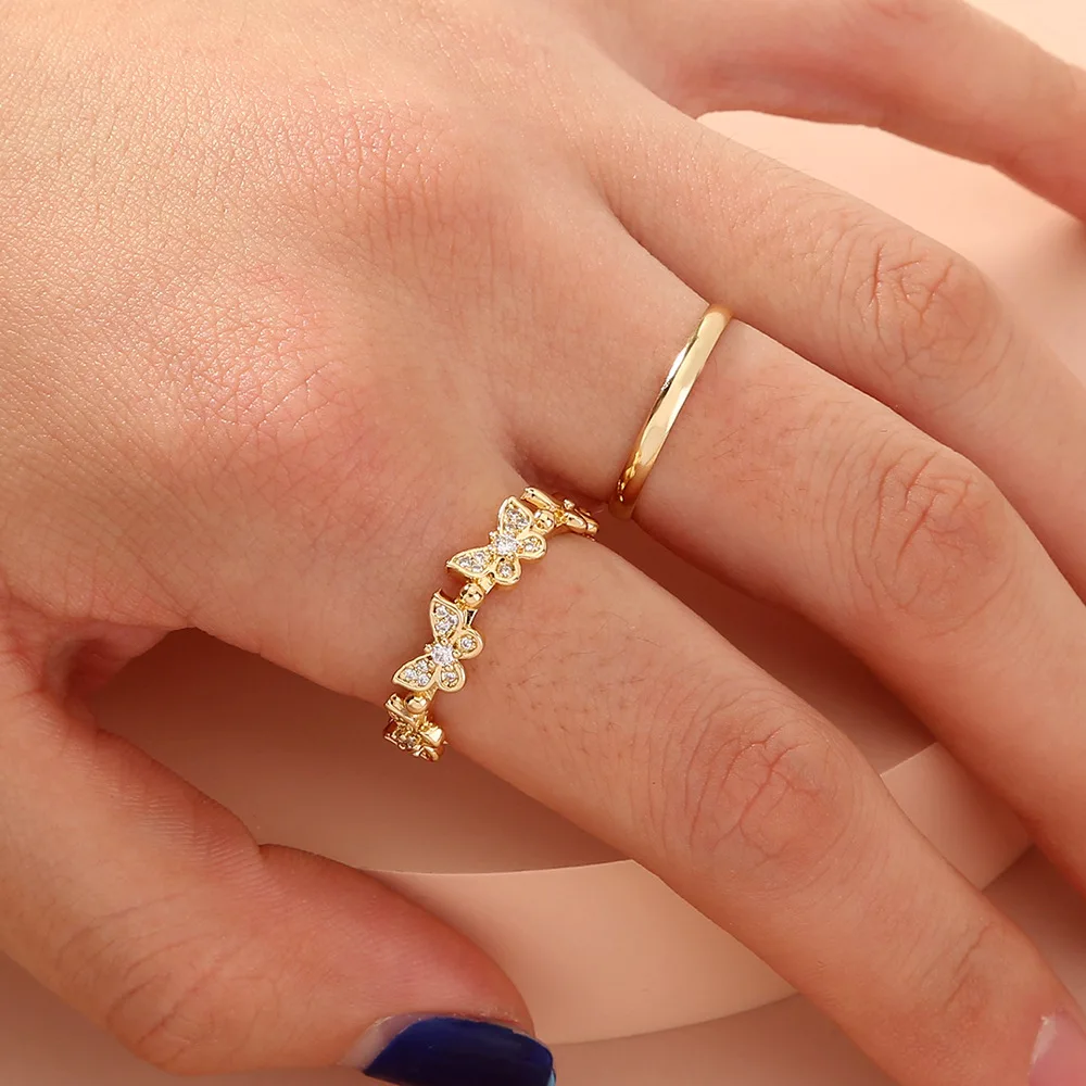 2pcs Adjustable 18K Gold Plated Plain CZ Zircon Butterfly Index Finger Rings set Cubic Zirconia Butterfly Openning Ring
2pcs Adjustable 18K Gold Plated Plain CZ Zircon Butterfly Index Finger Rings set Cubic Zirconia Butterfly Openning Ring