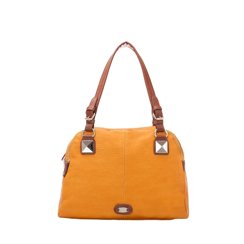 Custom pu leather bag women fashion handbag for sale yellow color female bags leisure shoulder bag