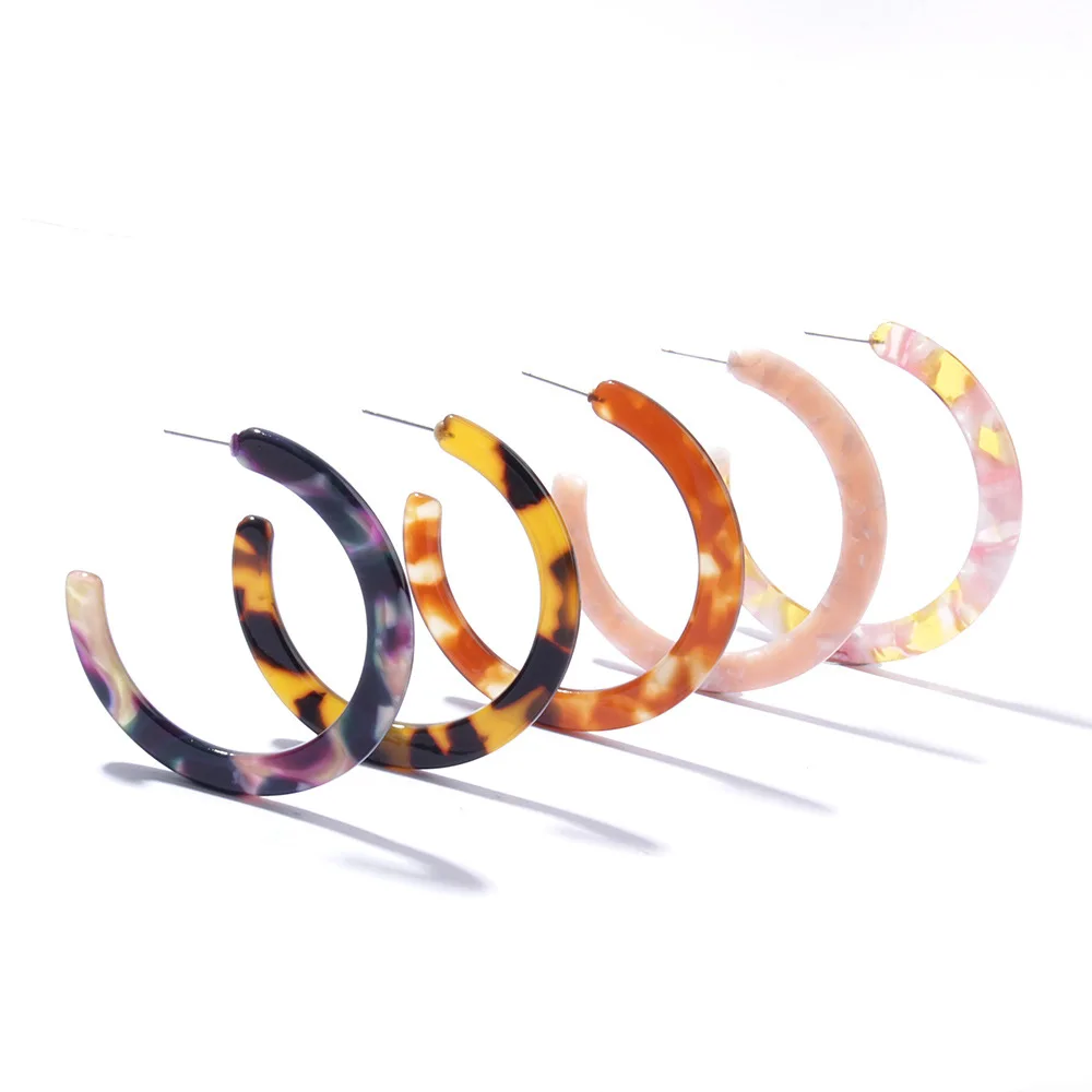 Tortoiseshell Acrylic Resin Geometric C Shape Semi Circle Hoop Earrings Acetate Acrylic Hoop Earrings, As picture show
Tortoiseshell Acrylic Resin Geometric C Shape Semi Circle Hoop Earrings Acetate Acrylic Hoop Earrings, As picture show