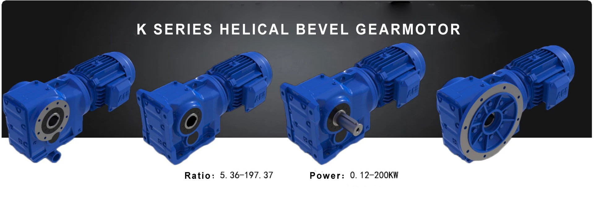 k series helical bevel industrial electric motor speed reduction