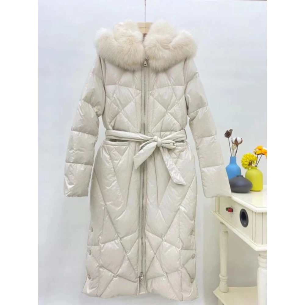 2021 white duck down jacket women long thickened collar hooded jacket winter fur collar
2021 white duck down jacket women long thickened collar hooded jacket winter fur collar