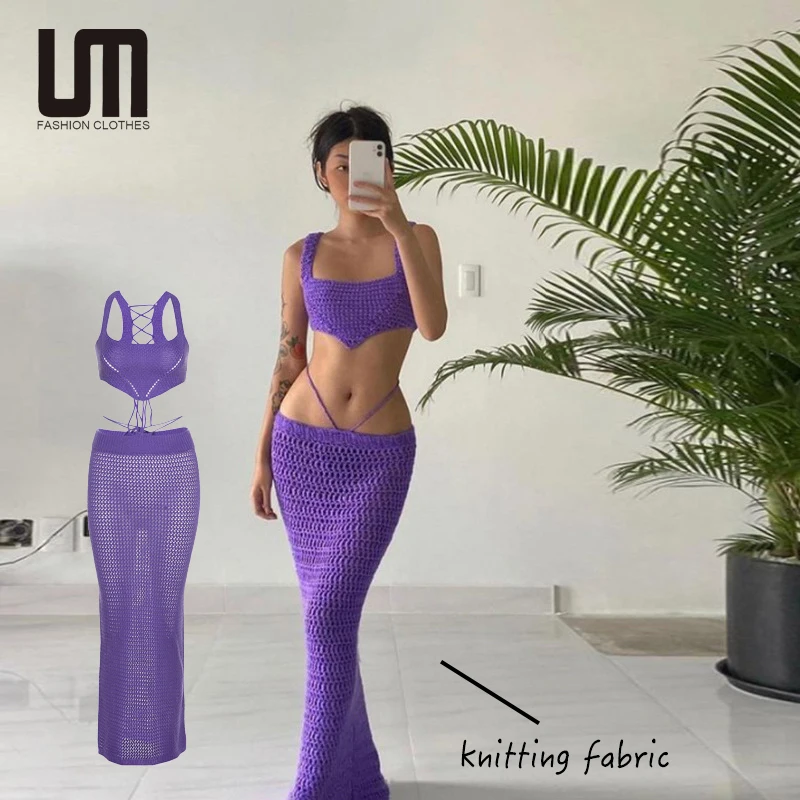 Liu Ming 2022 Hot Selling Women Elegant Sleeveless Crop Tops Knitted Maxi Skirts Matching Set, Customized color
Liu Ming 2022 Hot Selling Women Elegant Sleeveless Crop Tops Knitted Maxi Skirts Matching Set, Customized color