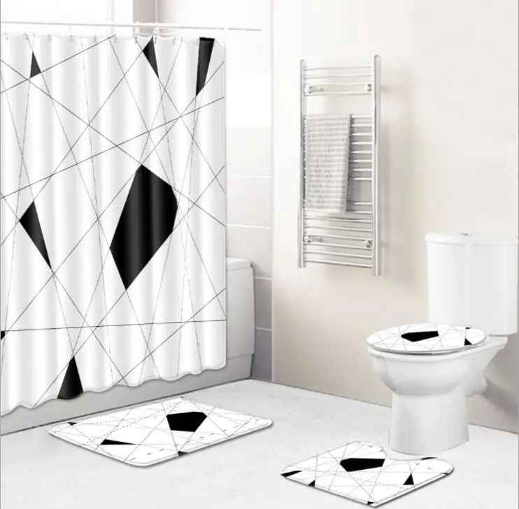 4pcs Bathroom Floor Mat Sets Anti Slip Tulips Design Shower Curtains Bath Mat Contour Rug Toilet Lid Cover Carpet, White
4pcs Bathroom Floor Mat Sets Anti Slip Tulips Design Shower Curtains Bath Mat Contour Rug Toilet Lid Cover Carpet, White