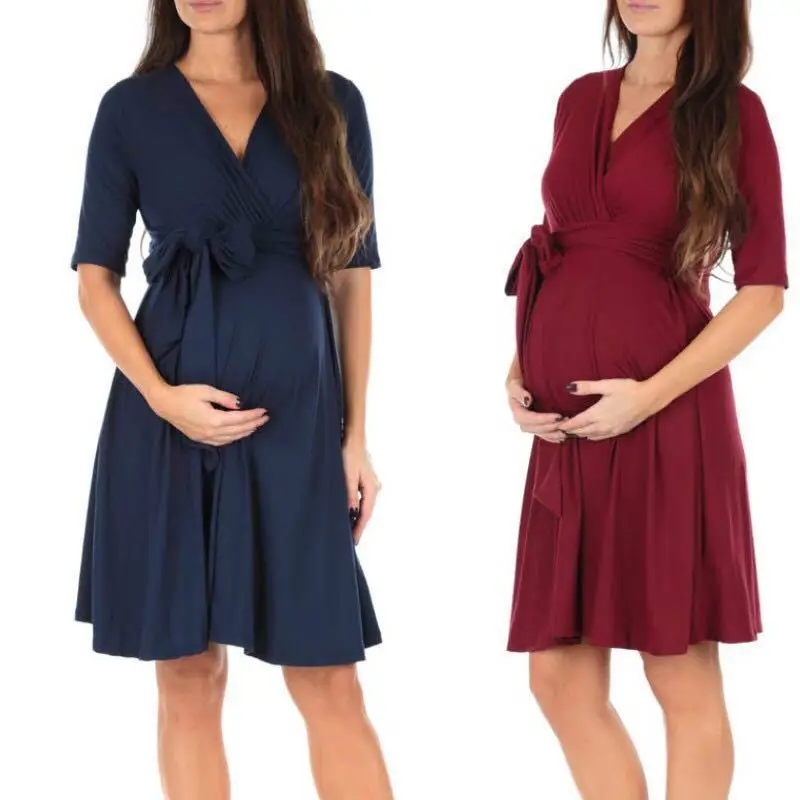 Women's Faux Wrap Maternity Dress With Adjustable Belt V Neck Breastfeeding Pregnancy Dresses Casual Nursing Dress
Women's Faux Wrap Maternity Dress With Adjustable Belt V Neck Breastfeeding Pregnancy Dresses Casual Nursing Dress