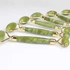 100% genuine natural nephrite anti aging massage custom facial green jade face stone ball roller and guasha massager set