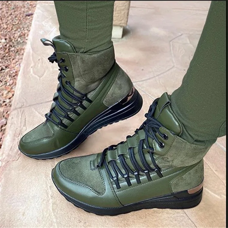 Winter Women Boots Lace Up Ladies Ankle Boots Female Black Casual Warm Boots Woman Wedge Green Shoe Fashion, Picture shows
Winter Women Boots Lace Up Ladies Ankle Boots Female Black Casual Warm Boots Woman Wedge Green Shoe Fashion, Picture shows