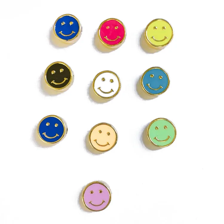 JS1538 18K Gold Plated Colorful Enamel Heart Star Smiley Brass Metal Round Disc Beads for Jewelry Making
JS1538 18K Gold Plated Colorful Enamel Heart Star Smiley Brass Metal Round Disc Beads for Jewelry Making