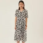 Printed calf length Vacation Dating women dress